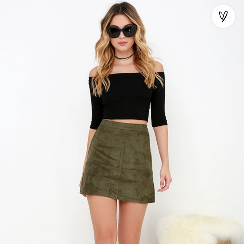 Suede mini skirt